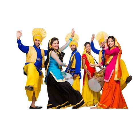 Black With Sky Blue Punjabi Dance Costume